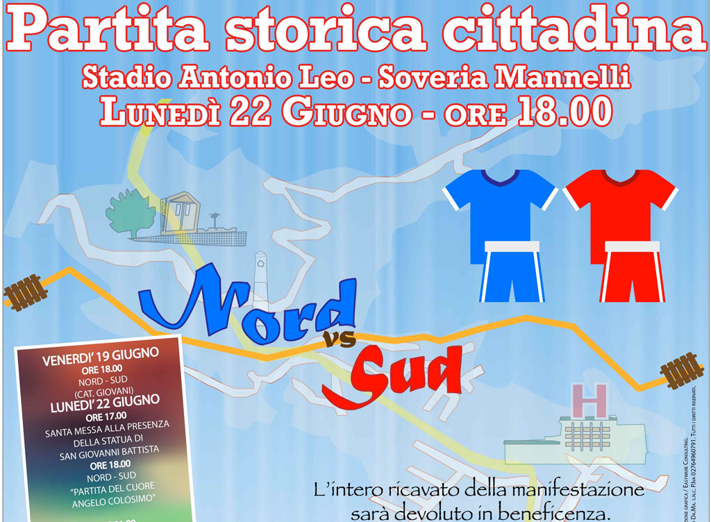 Incontro storico di calcio, Soveria Nord contro Soveria Sud il 22 giugno