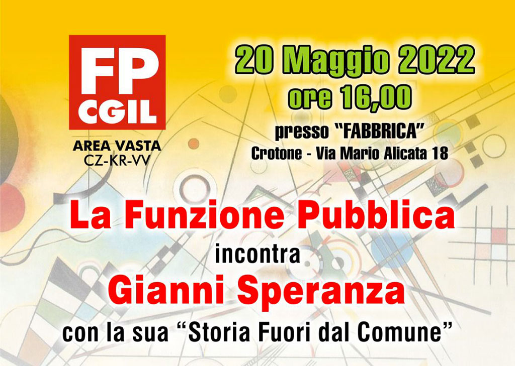 Il libro di Gianni Speranza, ‘Una storia fuori dal comune’ il 20 maggio a Crotone