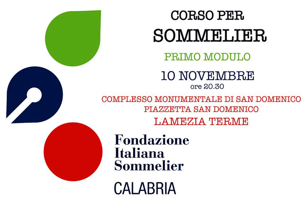 Lamezia, Fondazione Italiana Sommelier il 10 novembre presenta corso al Chiostro San Domenico