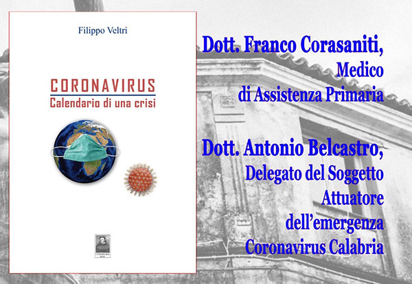 Il libro ‘Coronavirus Calendario di una crisi’ di Veltri l’1 settembre a Sant’Andrea allo Jonio 