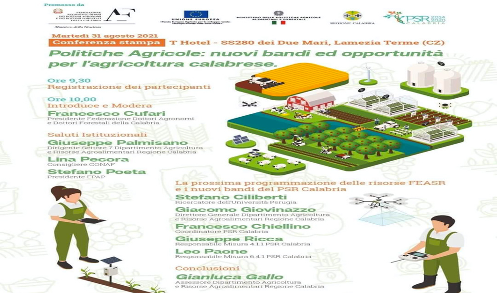  Presentazione dei nuovi bandi Psr Calabria il 31 agosto a Lamezia