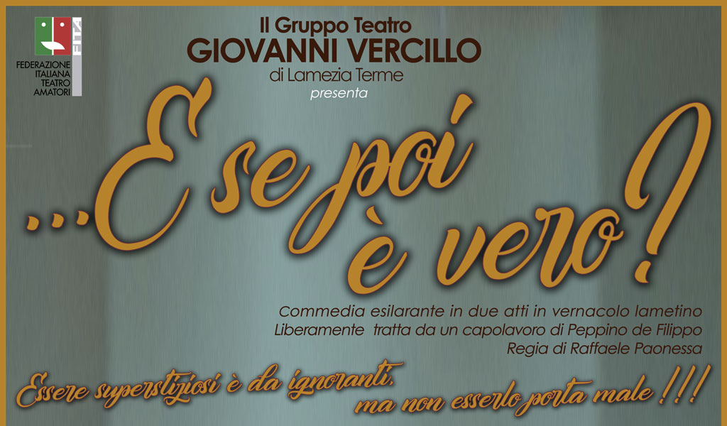 Lamezia, al via la tournée 2022 dell’associazione Teatrale “Giovanni Vercillo”