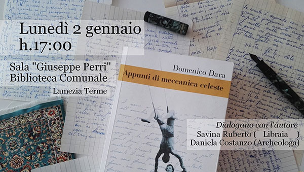 Lamezia, il 2 gennaio lo scrittore Domenico Dara a Palazzo Nicotera