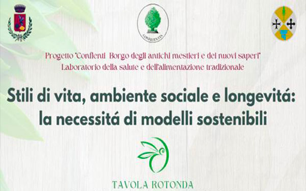  “Stili di vita, ambiente sociale e longevità: la necessità di modelli sostenibili” a Conflenti il 19 agosto