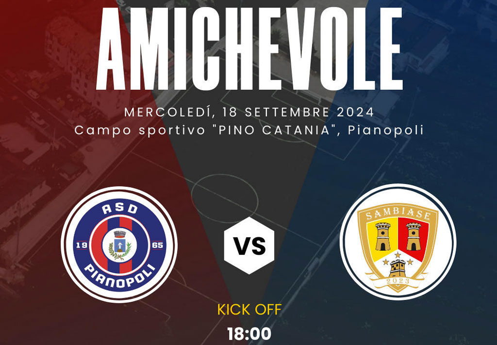 Asd Pianopoli, il 18 settembre amichevole con il Sambiase e presentazione ufficiale