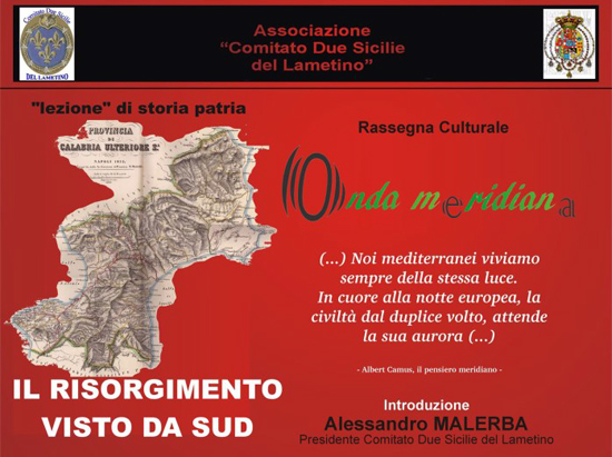 Lamezia: Comitato Due Sicilie Lametino organizza convegno "Risorgimento Visto da Sud"
