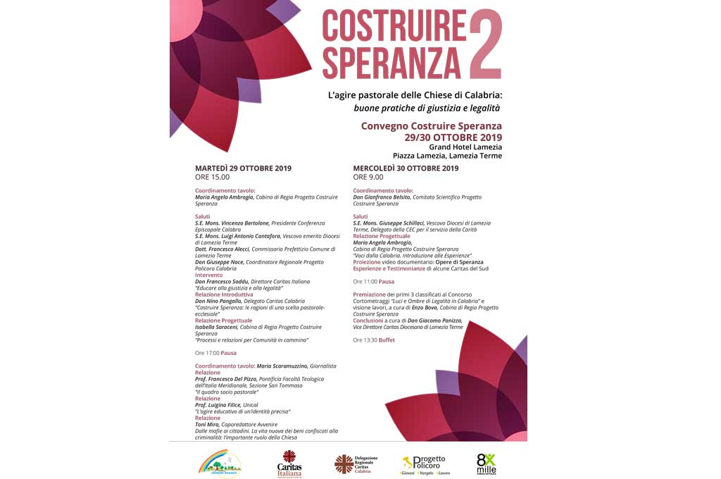 A Lamezia il convegno conclusivo del progetto “Costruire Speranza 2” 