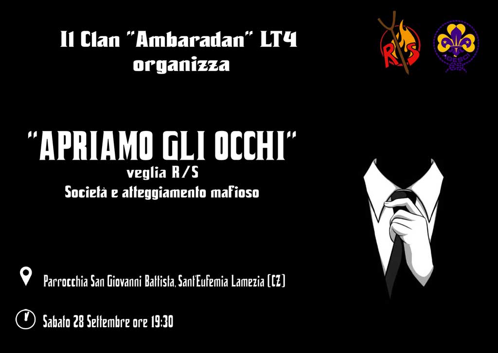 Lamezia, gruppo scout organizza veglia "Apriamo gli occhi” il 28 settembre 