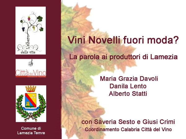 Lamezia: Convegno su attualità dei vini novelli