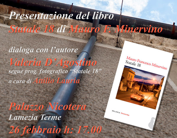 Lamezia: il 26 febbraio presentazione libro “Statale 18” a Palazzo Nicotera