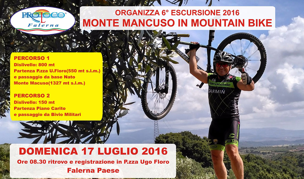 Il 17 luglio “Monte Mancuso in mountain bike” con Pro Loco Falerna