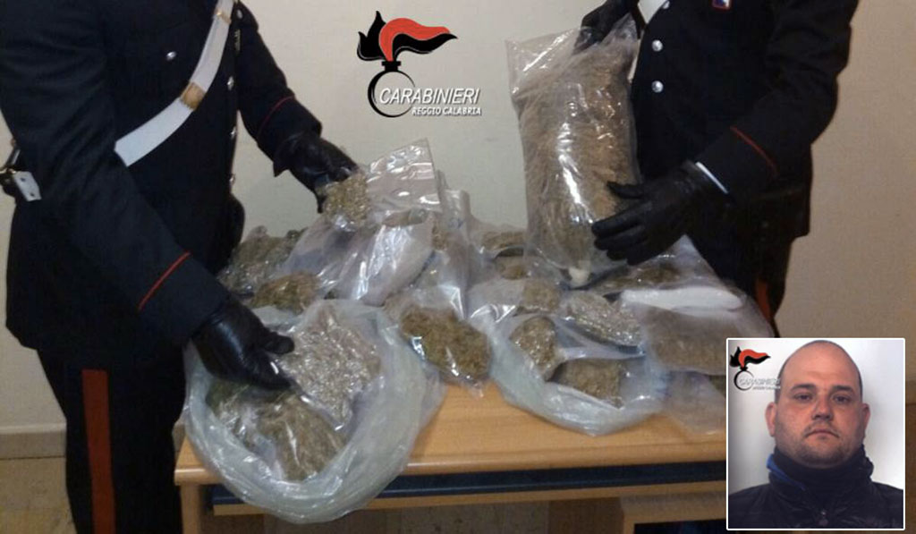 Nascondeva oltre 4 chili di marijuana, arrestato 31enne di Taurianova