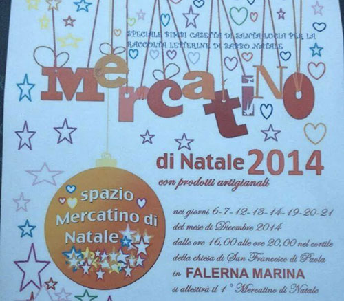 Calabria: La Pro Loco Falerna organizza prima edizione mercatino di Natale