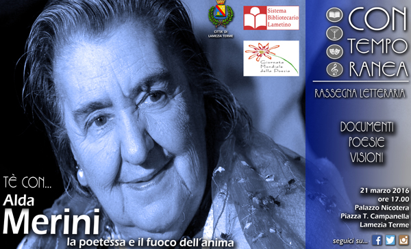 Lamezia, il 21 appuntamento con la poesia di Alda Merini a Palazzo Nicotera