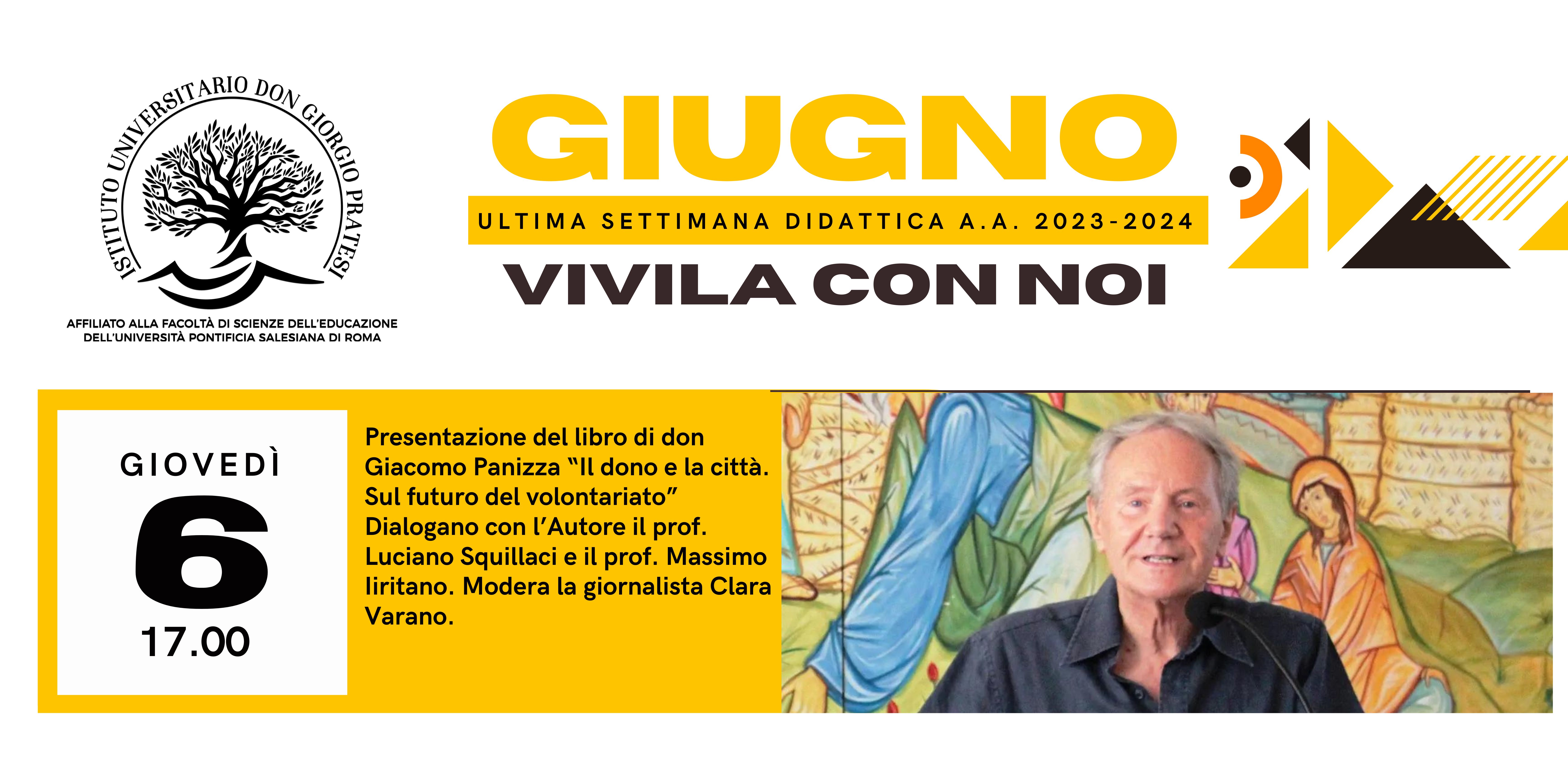 Don Giacomo Panizza presenta il libro “Il dono e la città” a Soverato il 6 giugno