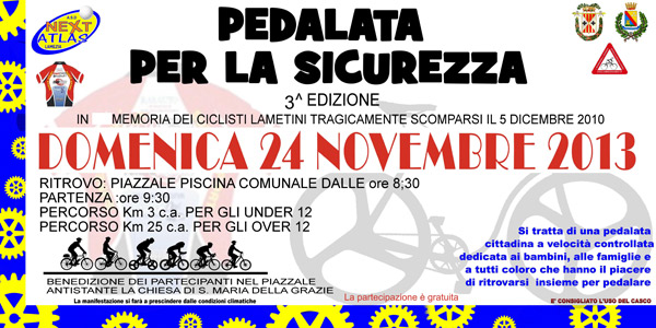 Lamezia: Domenica la terza edizione della “Pedalata per la sicurezza”