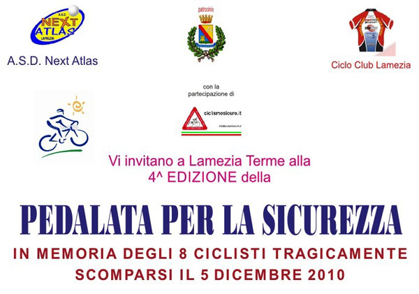 Lamezia: quarta edizione “Pedalata per la Sicurezza” domenica 8 novembre