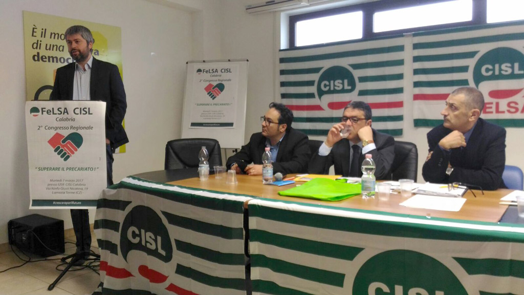 Lamezia: "Superare il precariato", concluso congresso FeLSA Cisl Calabria ed eletta la nuova dirigenza