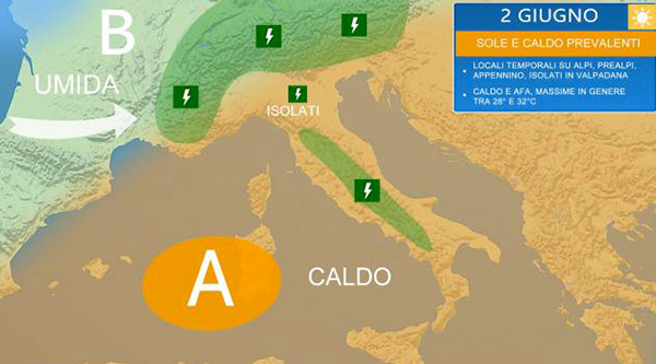 Ponte del 2 giugno con caldo e afa, possibili peggioramenti da martedì con la “Summer Storm”