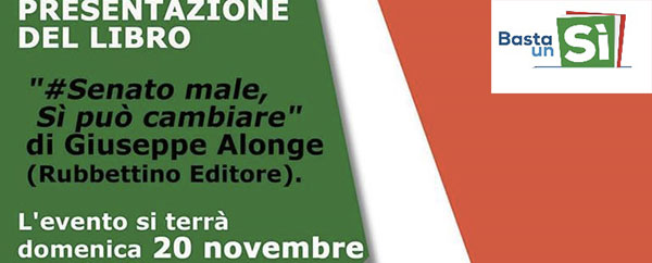 Lamezia, il 20 novembre presentazione del libro “#Senato male, Sì può cambiare”