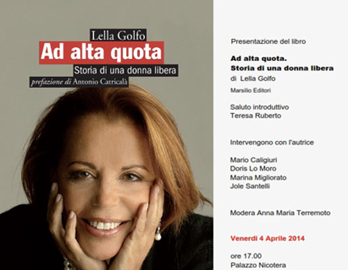 Lamezia: Venerdì 4 aprile presentazione libro “Ad alta quota” a palazzo Nicotera