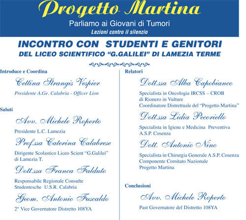 Lamezia: Presentazione progetto “Martina” lunedì 5 maggio al centro pastorale