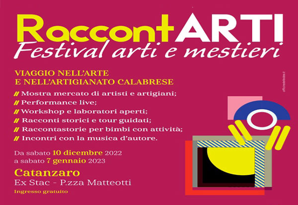 Gli appuntamenti del Festival delle arti e dei mestieri a Catanzaro 