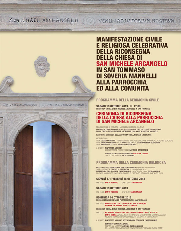Calabria: Finito restauro Chiesa di "San Michele Arcangelo” di Soveria Mannelli