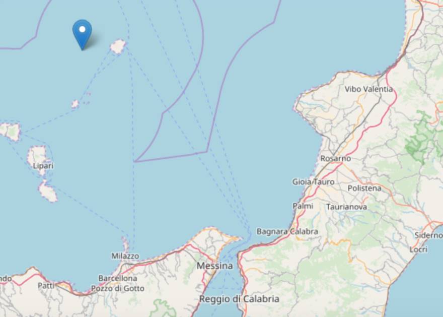 Scossa di terremoto magnitudo 3.7 al largo delle Eolie, avvertita anche nel reggino