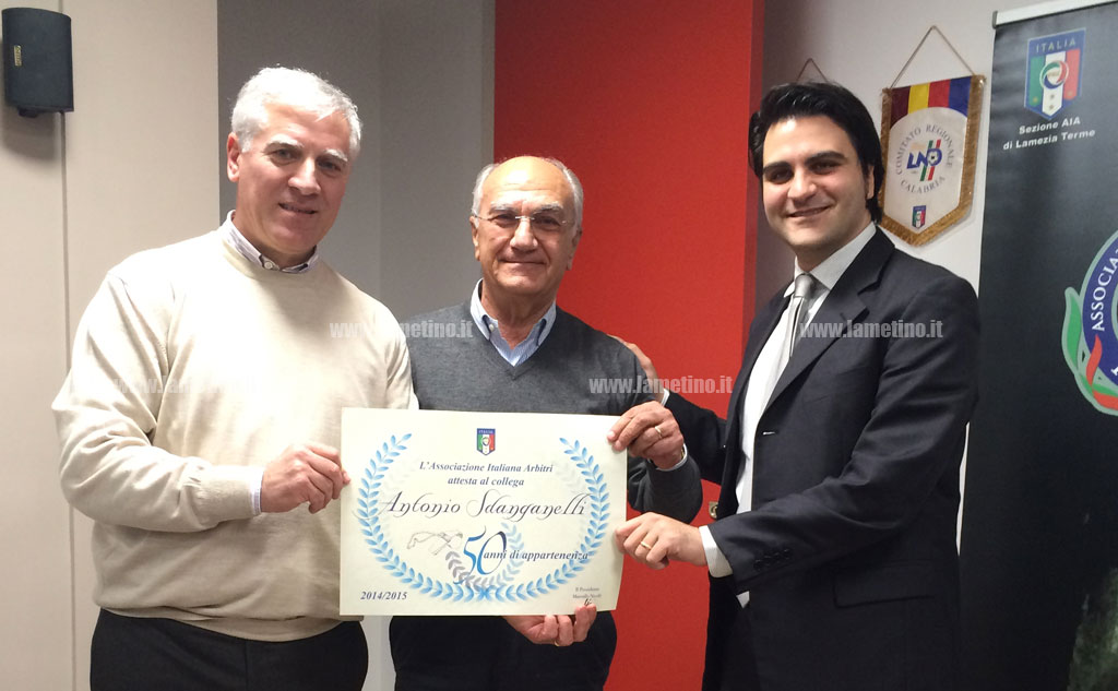 Lamezia, "Nozze d'oro" con la Sezione AIA per l'arbitro Sdanganelli