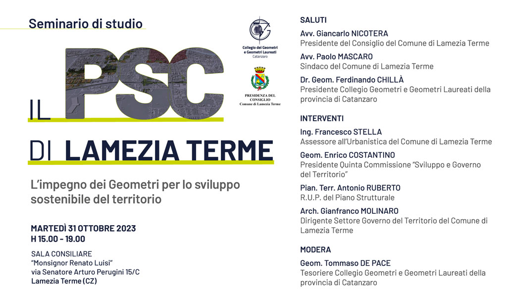 Lamezia, l'impegno dei geometri per lo sviluppo sostenibile del territorio: seminario di studio il 31 ottobre
