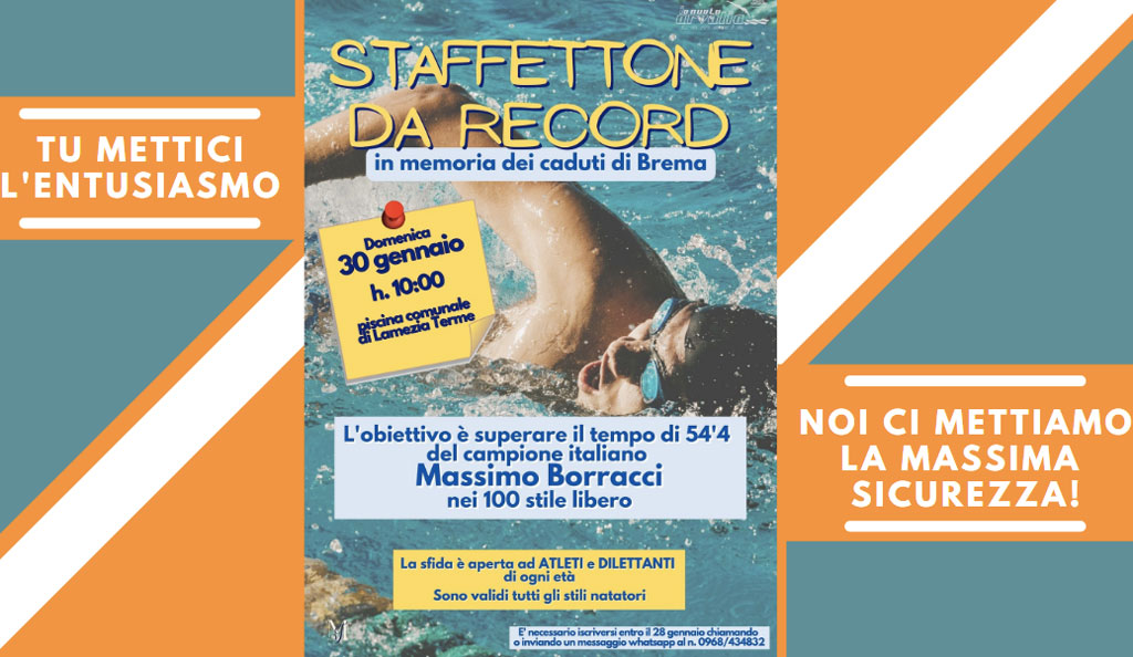Lamezia, Arvalia Nuoto organizza la sfida ‘Staffettone da Record’