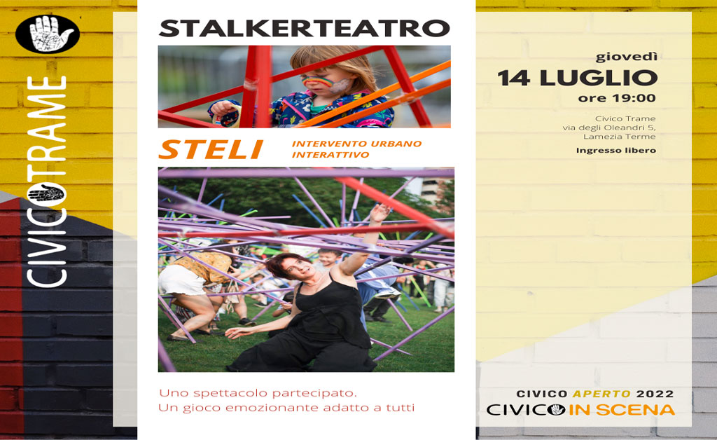 Lamezia, a Civico Trame arriva "Steli": performance urbana partecipata della compagnia Stalkerteatro 