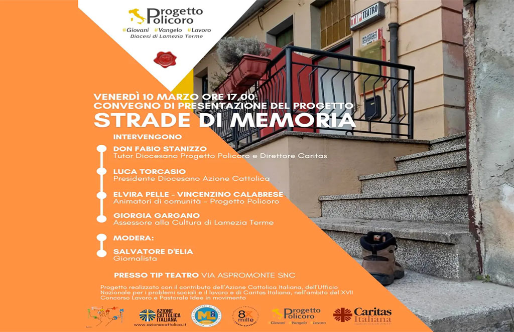 Lamezia, progetto ‘Strade di memoria’ il 10 marzo al Tip teatro