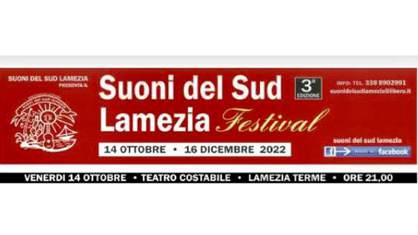 Ritorna la rassegna “Suoni del Sud Lamezia Festival” il 14 ottobre