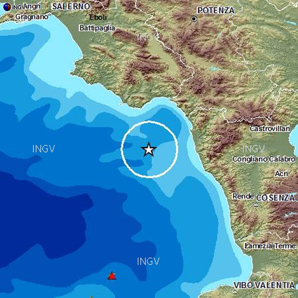 Calabria: Due scosse terremoto magnitudo 2.8 e 2 nel Tirreno