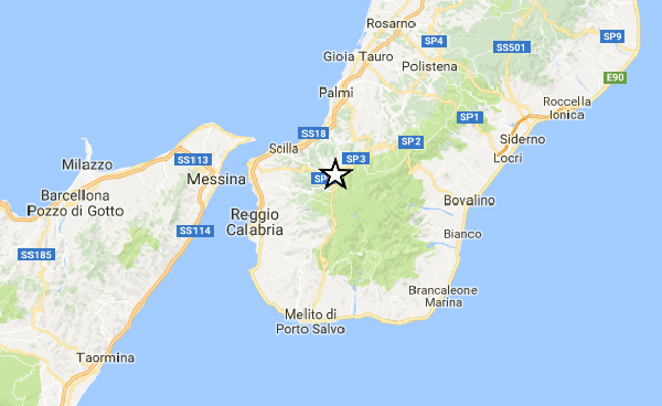 Scossa di terremoto magnitudo 3.2 nel reggino