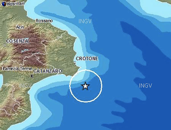 Calabria: Avvertita scossa di terremoto, magnitudo 5