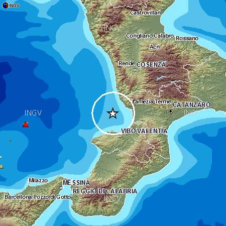Calabria: Terremoto, scossa di magnitudo 2.5 al largo costa Ovest