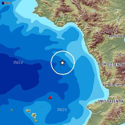 Calabria: Terremoto, scossa di magnitudo 3.0 questa notte nel Tirreno