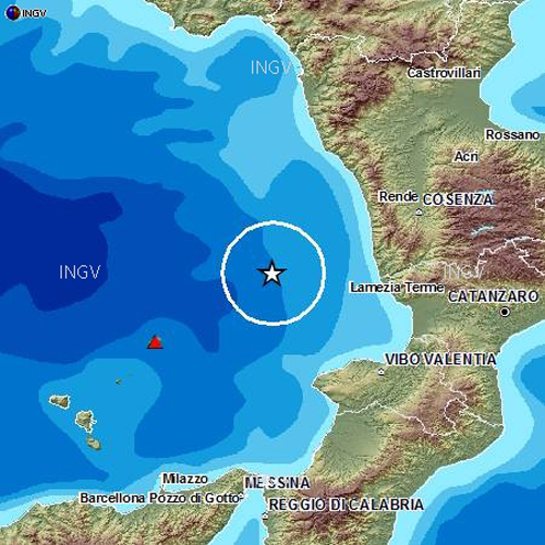 Calabria: Terremoti, due lievi scosse sia sul Tirreno che sull'Ionio