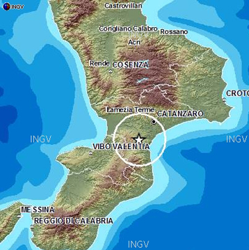 Calabria: Terremoto, scossa di 2.8 nelle Serre catanzaresi