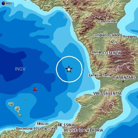 Calabria: Terremoto, scossa al largo costa occidentale 