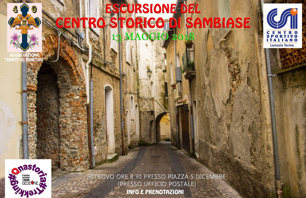 Trekking urbano nel centro storico di Sambiase il 13 maggio