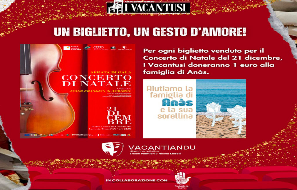 Lamezia, concerto di Natale e serata di gala de “I Vacantusi” il 21 dicembre al Grandinetti