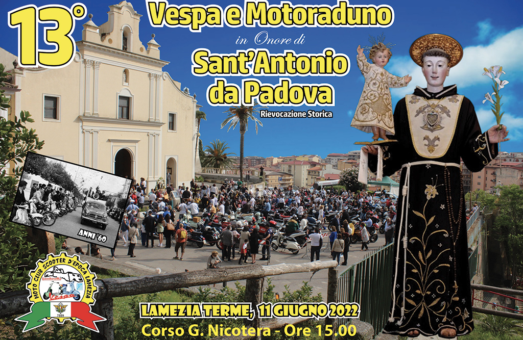 Lamezia, l'11 giugno il tredicesimo vespa e moto raduno in onore di