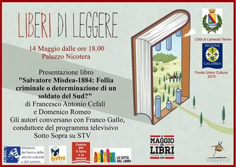 Lamezia: maggio dei libri, il 14 presentazione volume su Salvatore Misdea