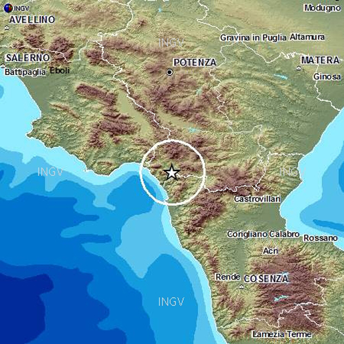 Calabria: Terremoto, scossa di magnitudo 2.5 su Monte Alpi Sirino 