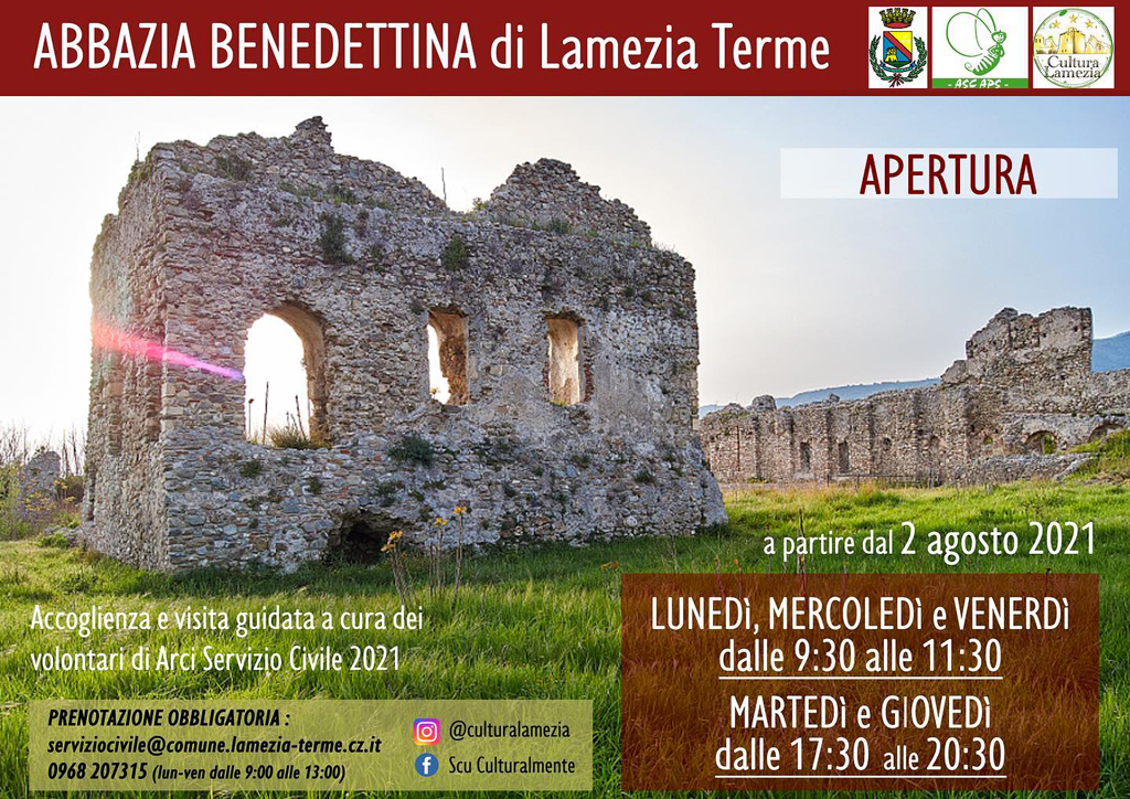 Lamezia, dal 2 agosto riprendono le visite guidate all'Abbazia Benedettina