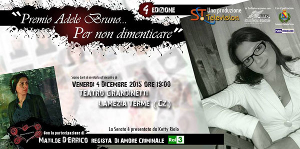 Lamezia: il 4 dicembre la quarta edizione del “Premio Adele Bruno”